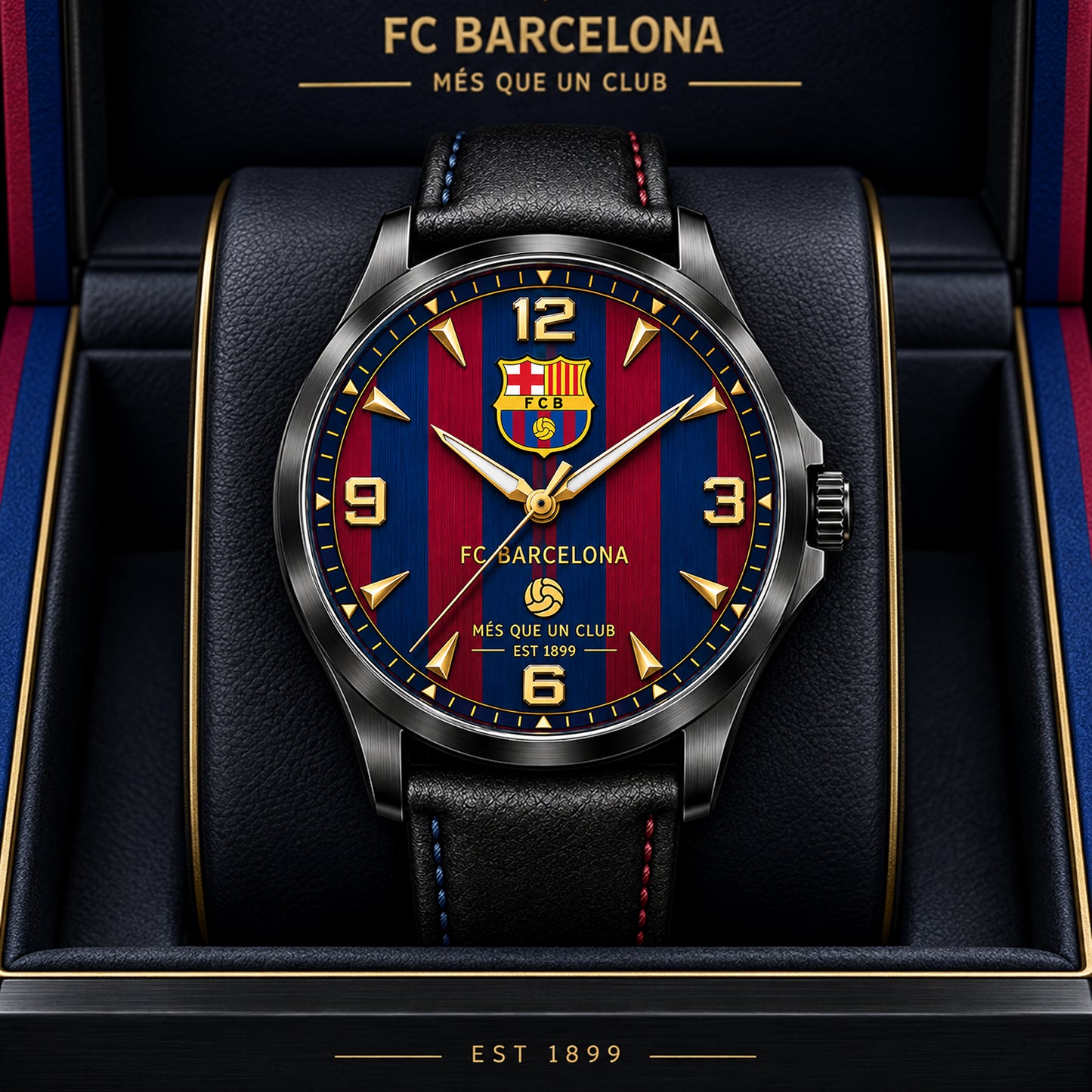 Personalized Barca FC Premium Luxury Leather Strap Watch