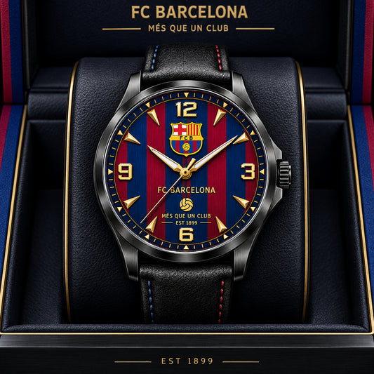 Personalized Barca FC Premium Luxury Leather Strap Watch