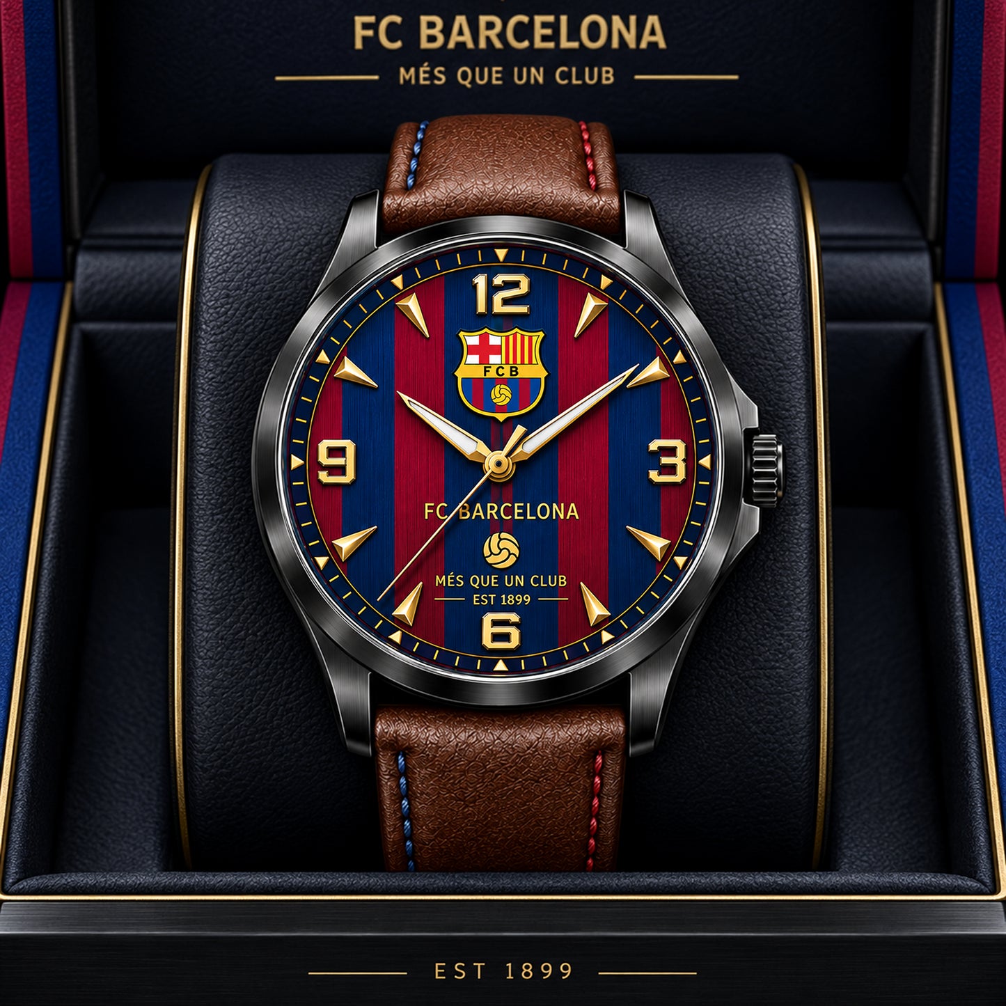 Personalized Barca FC Premium Luxury Leather Strap Watch