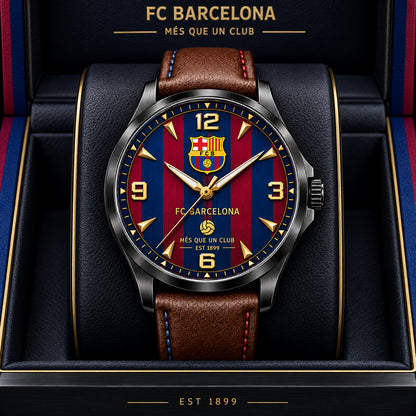 Personalized Barca FC Premium Luxury Leather Strap Watch