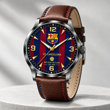 Personalized Barca FC Premium Luxury Leather Strap Watch