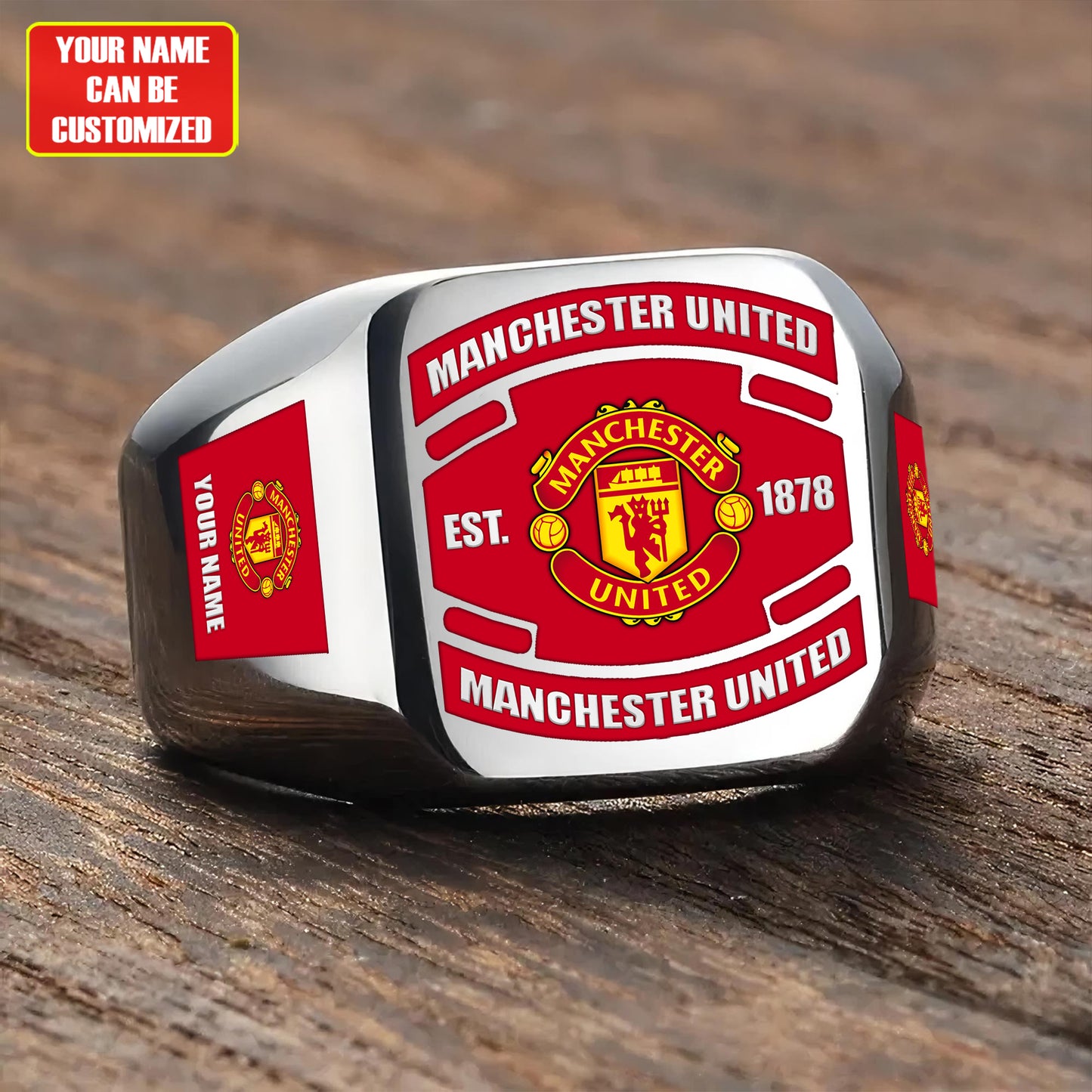 MU FC Custom Name Classic Design Ring
