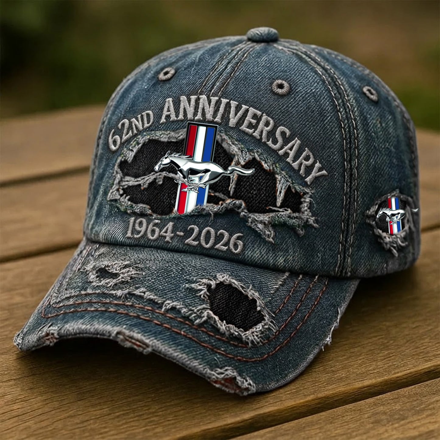 Frd Mustang 62nd Anniversary Denim Cap