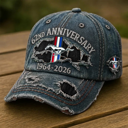 Frd Mustang 62nd Anniversary Denim Cap