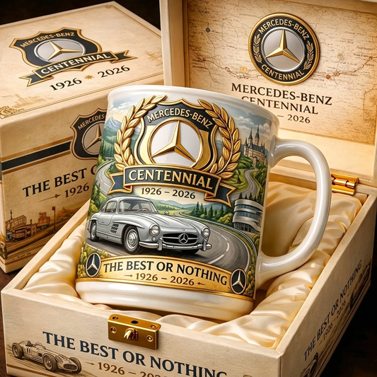 Merc 100th Anniversary Centennial Accent Mug , Cream Mug Gifts , Holiday Gifts (1926-2026)