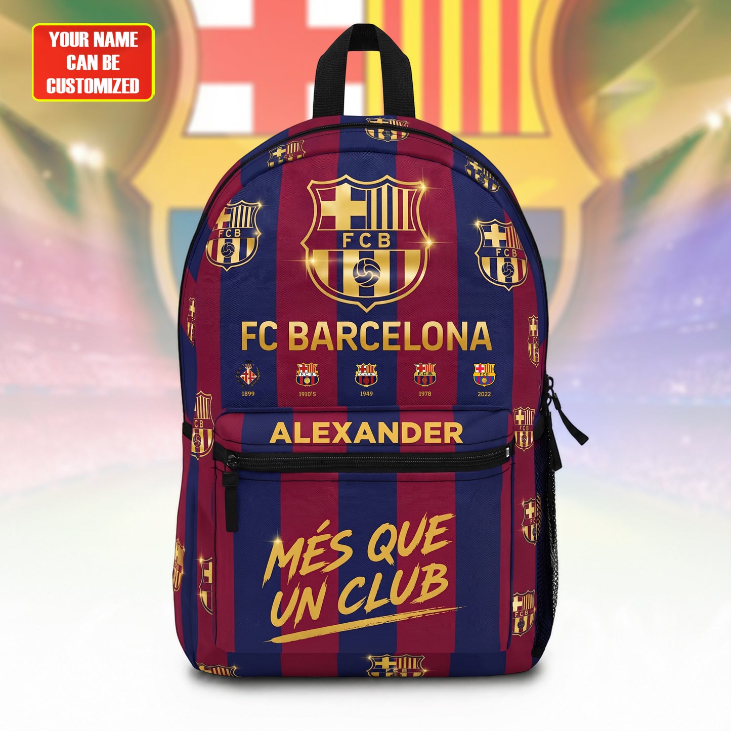 Personalized Barca FC 2026 Sport Backpack with Custom Name – Gift for Barca Fans