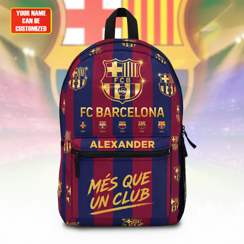 Personalized Barca FC 2026 Sport Backpack with Custom Name – Gift for Barca Fans