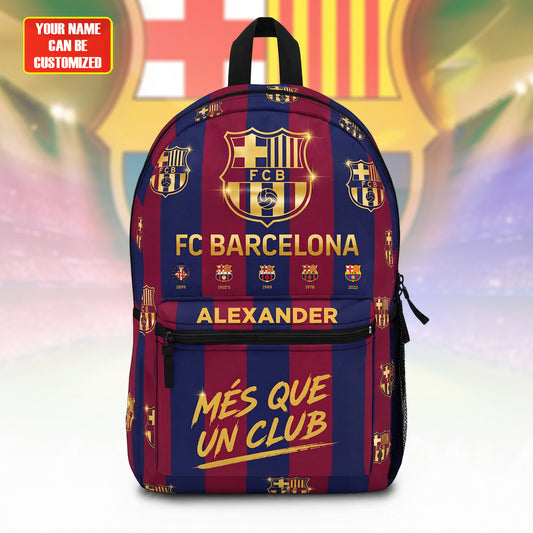Personalized Barca FC 2026 Sport Backpack with Custom Name – Gift for Barca Fans