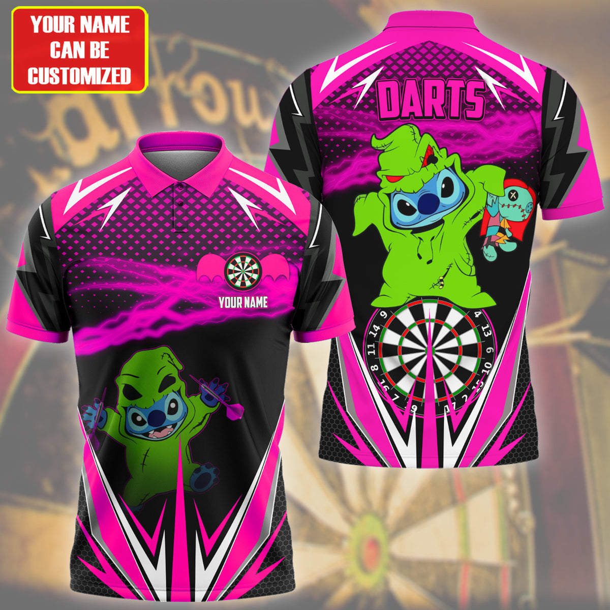 Personalized Name St Darts Halloween Pink Version All Over Printed Unisex Shirt Q100804