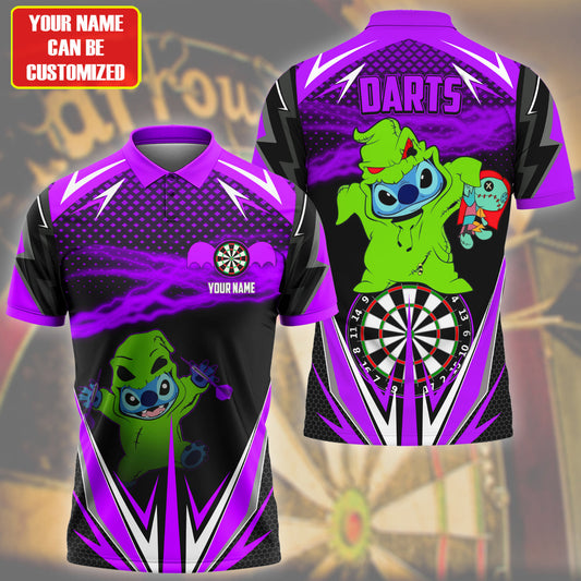Personalized Name St Darts Halloween Purple Version All Over Printed Unisex Shirt Q100804