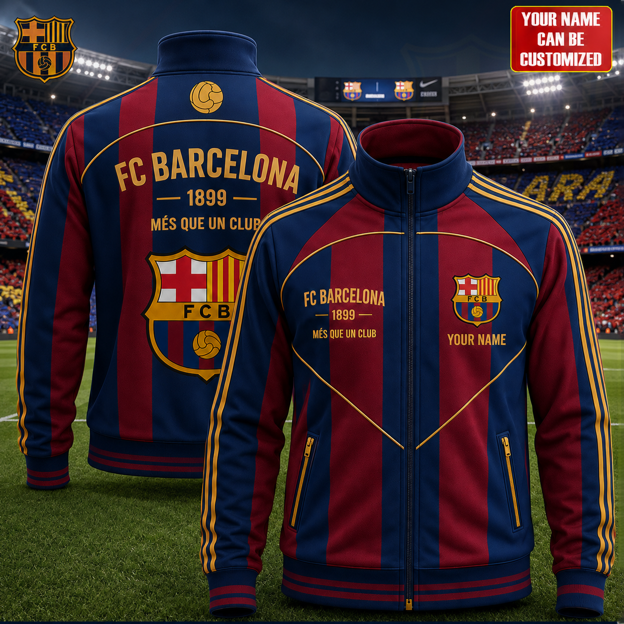 Personalized Barca FC 1899 Sport Stand Collar Jacket