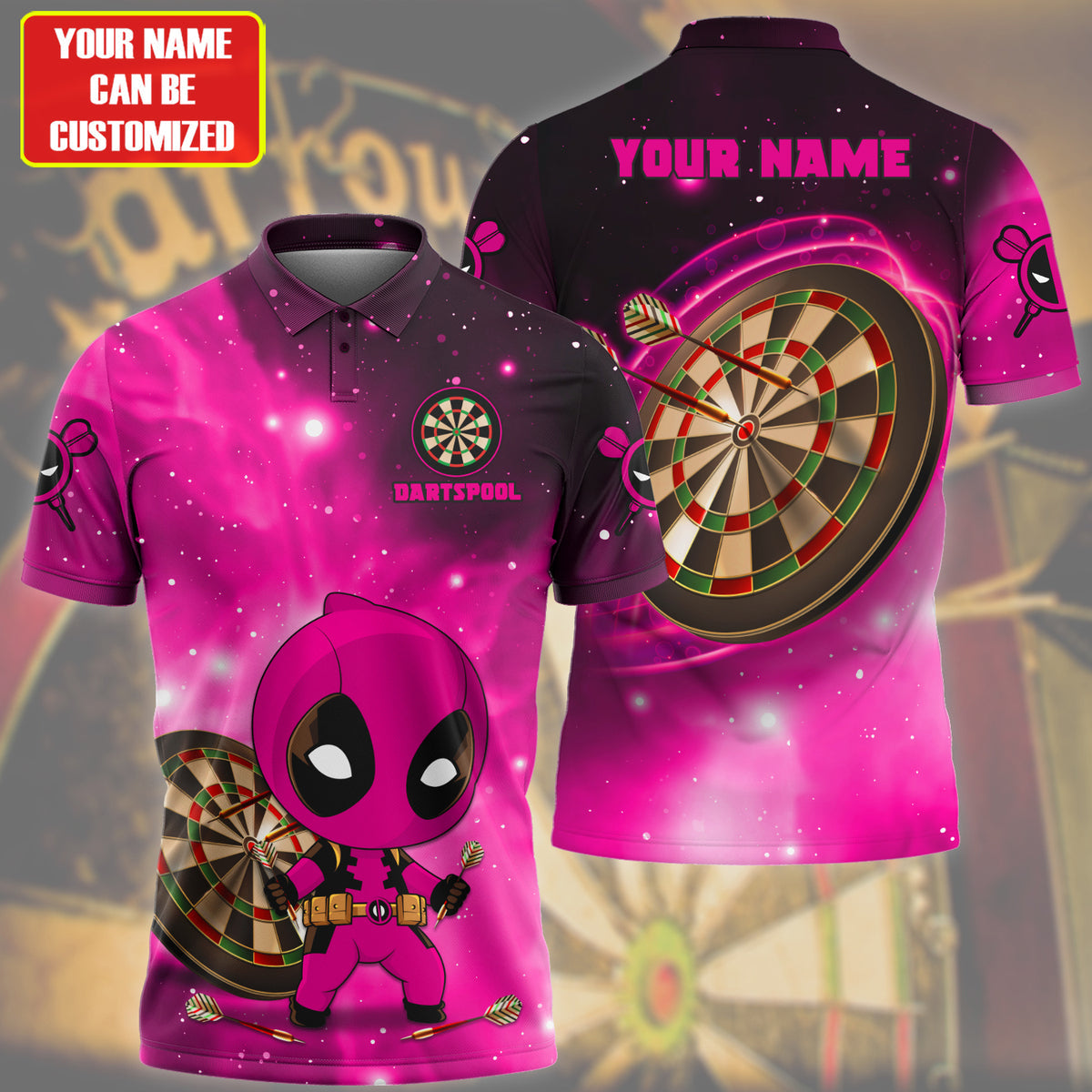 Personalized Name Dartspool Pink Version All Over Printed Unisex Shirt Q110406