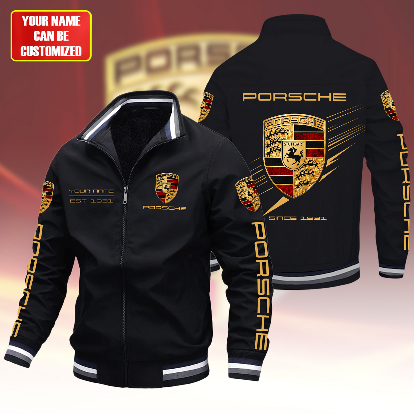 Personalized Pors EST 1931 Vintage Windbreaker Casual Jacket