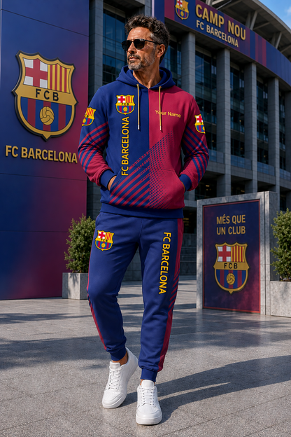 Personalized Barca FC Sport 2026 3D All over Printed Hoodie and Sweatpants set