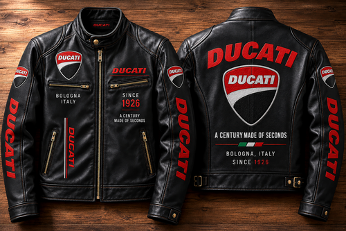 DCT Since 1926 Vintage Collar Leather Jacket