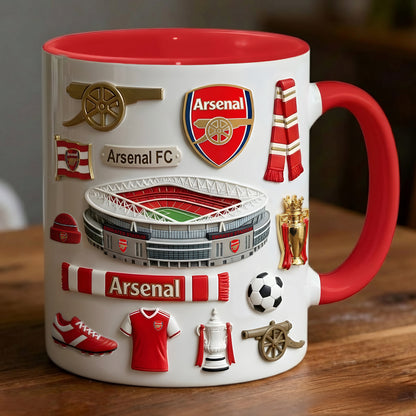 Arsenal Stadium Accent Mug , Cream Mug Gifts , Holiday Gifts