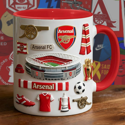 Arsenal Stadium Accent Mug , Cream Mug Gifts , Holiday Gifts
