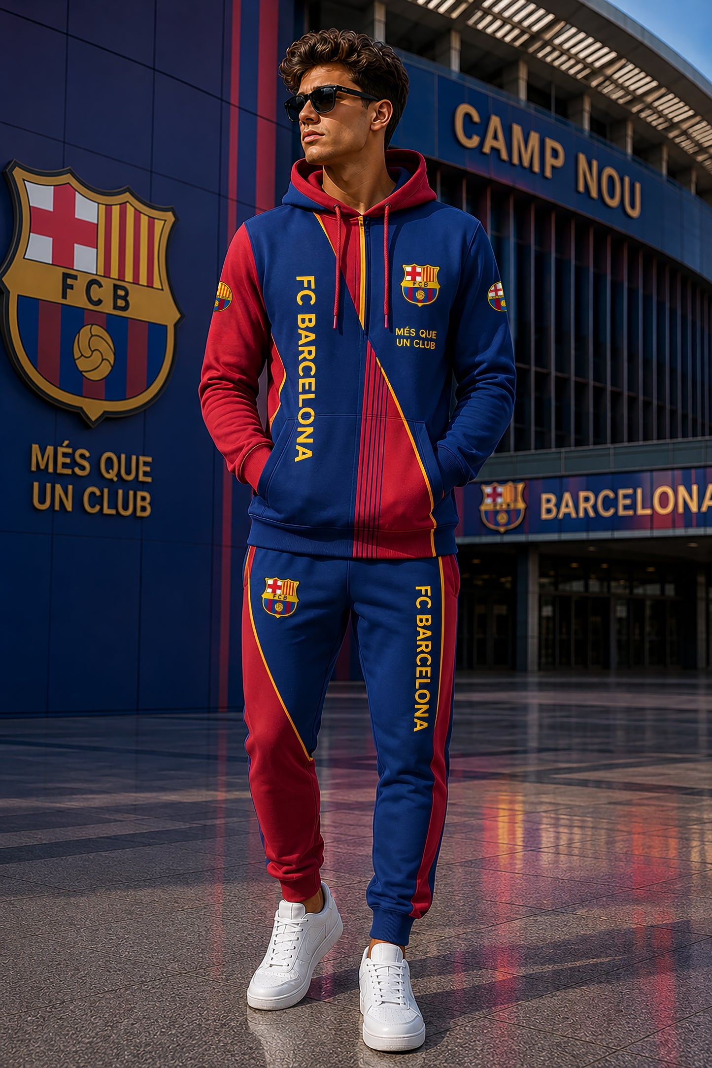 Personalized Barca FC Sport 2026 3D All over Printed Hoodie and Sweatpants set V2