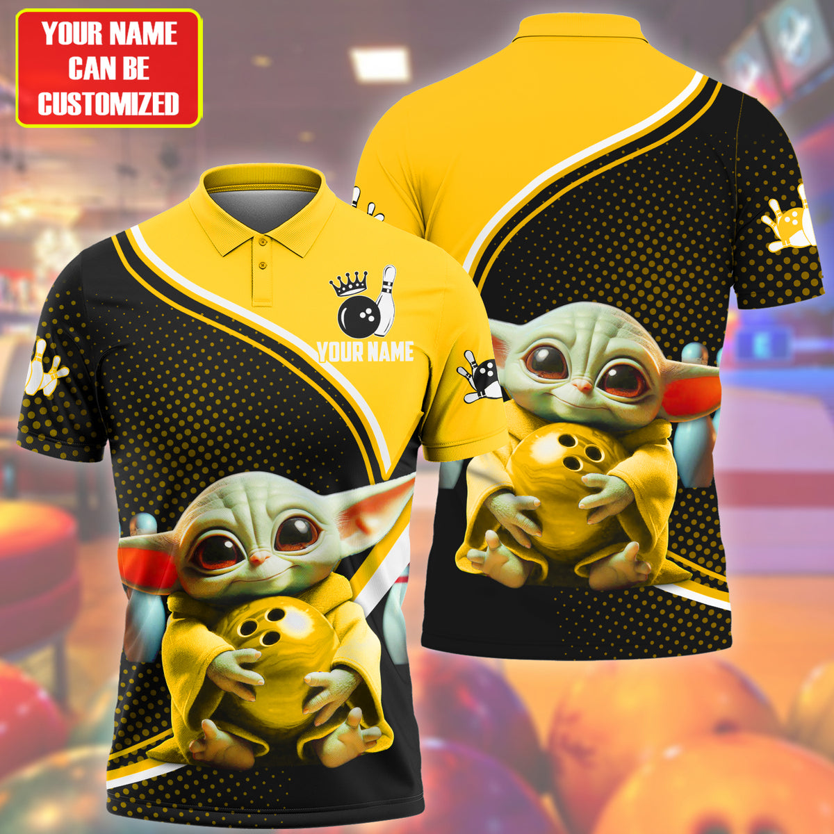 Personalized Name Yellow Yd Bowling Q4 All Over Printed Unisex Shirt Q120601