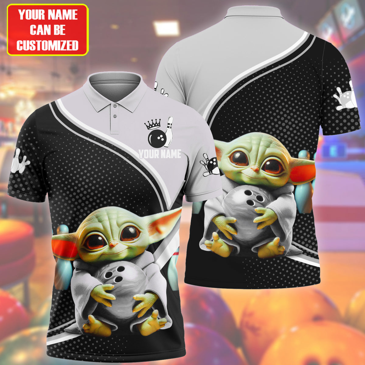 Personalized Name Black Yd Bowling Q4 All Over Printed Unisex Shirt Q120601