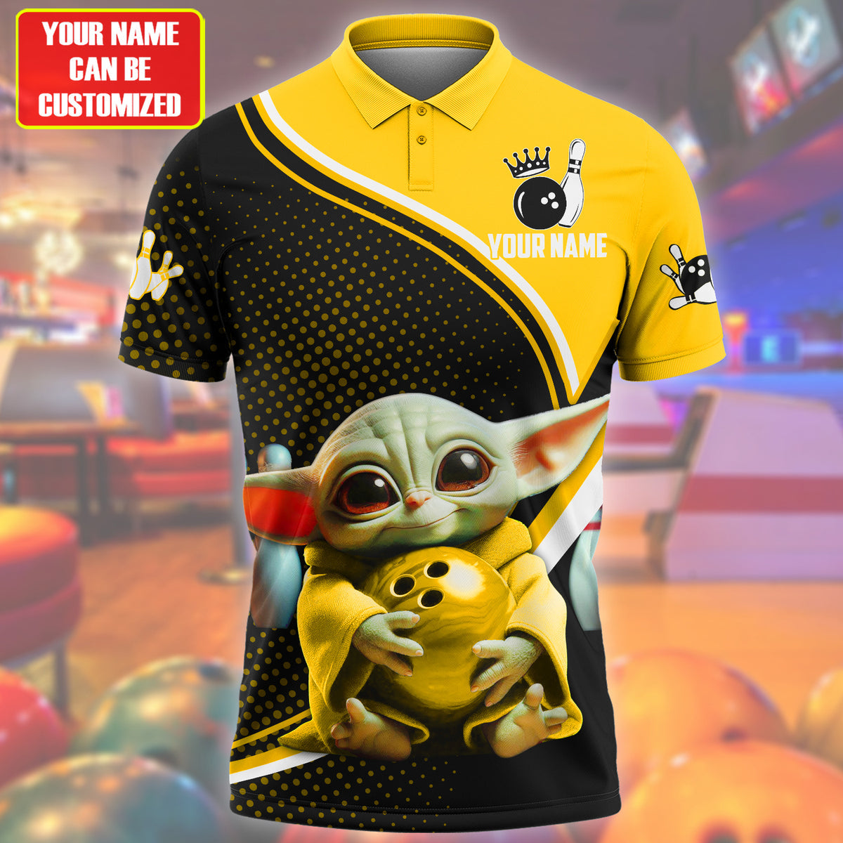 Personalized Name Yellow Yd Bowling Q4 All Over Printed Unisex Shirt Q120601
