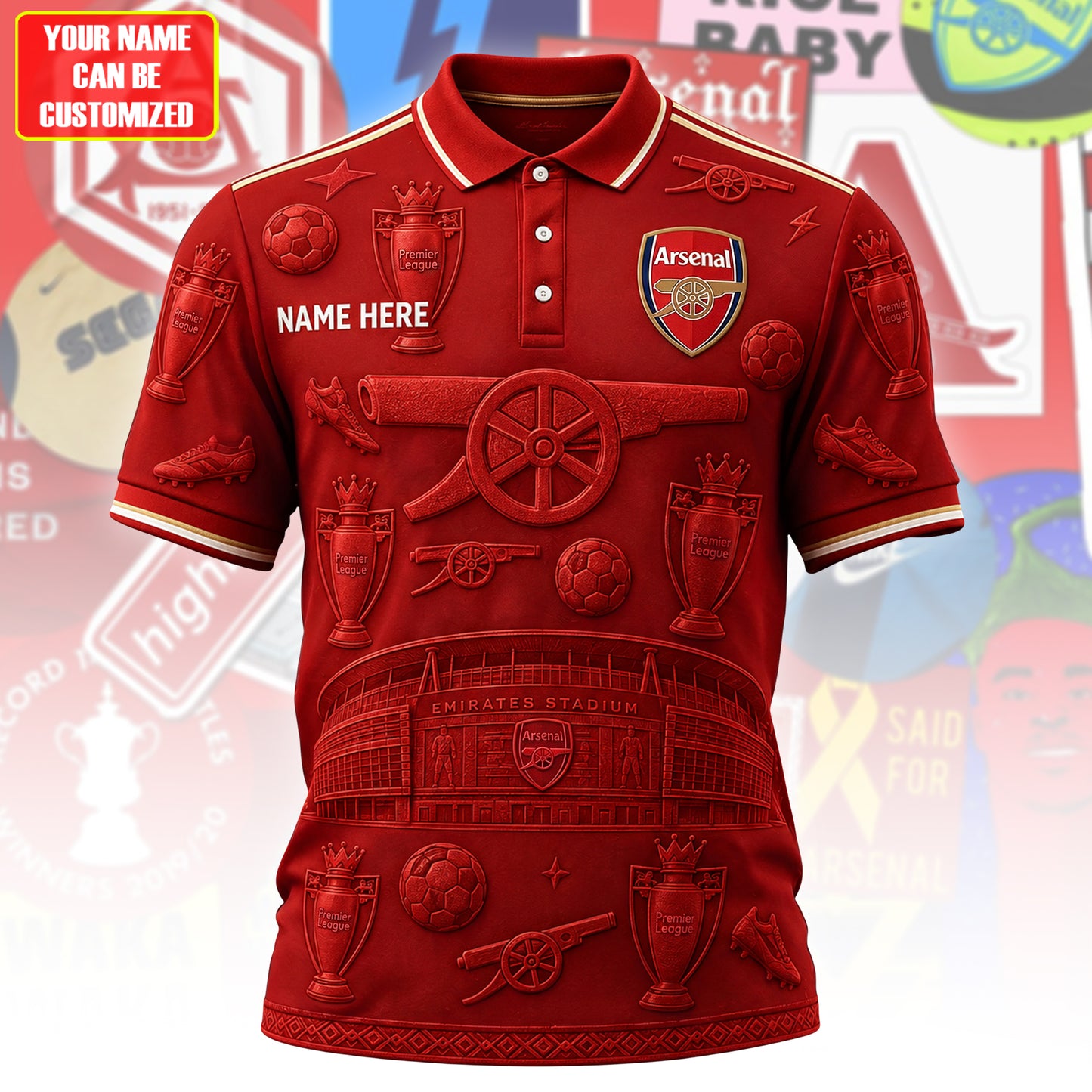Personalized Arsenal Trophy 3D Full Printing Set ,Shirt , Hoodie , Short , Polo ,hawaii
