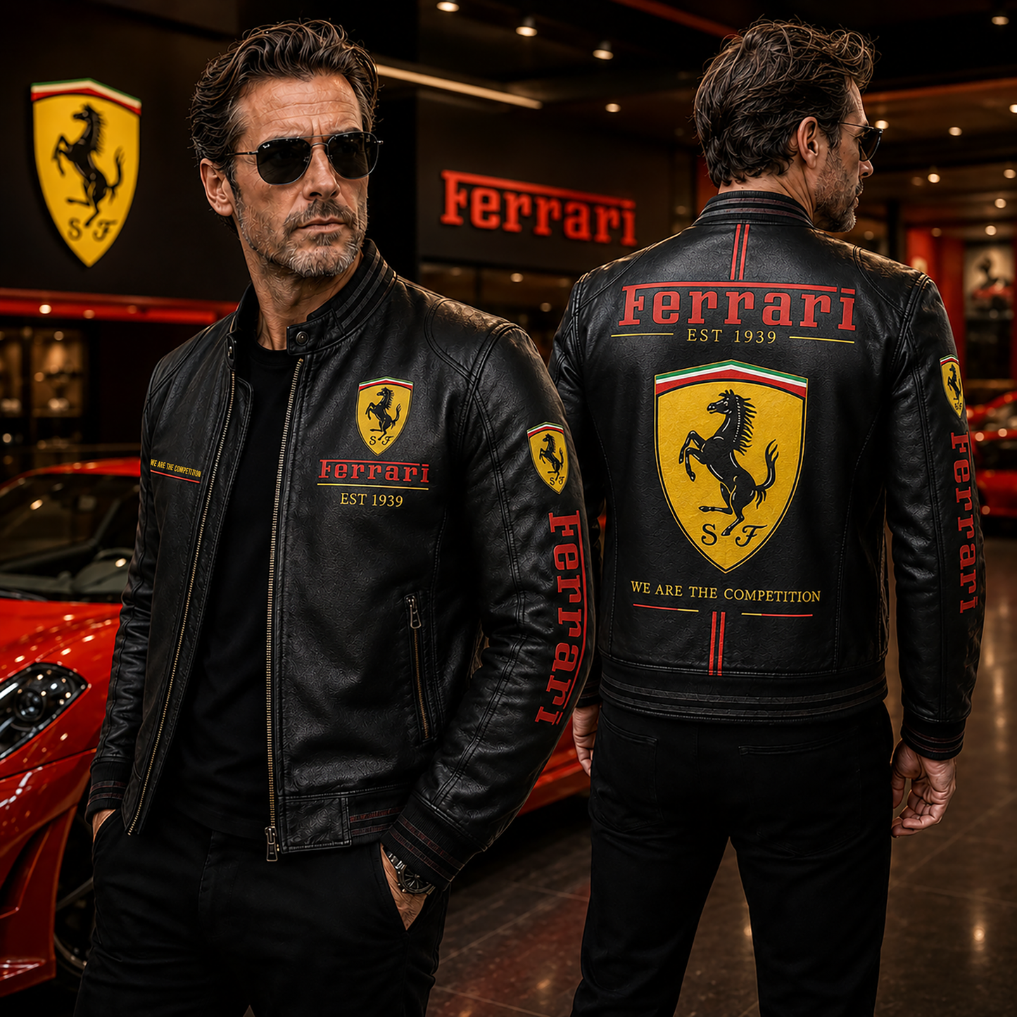 FRR EST 1939 Edition Vintage Collar Leather Jacket