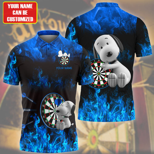 Personalized Name Blue Snp Darts Fire All Over Printed Unisex Shirt Q120605