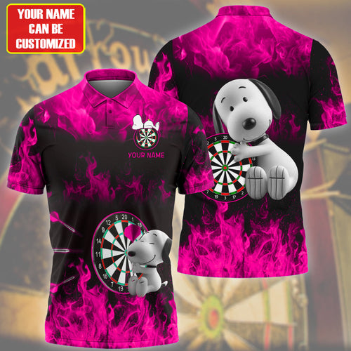 Personalized Name Pink Snp Darts Fire All Over Printed Unisex Shirt Q120605