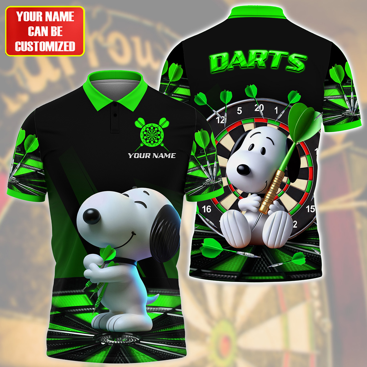 Personalized Name Green Snp Darts Q2 All Over Printed Unisex Shirt Q120606