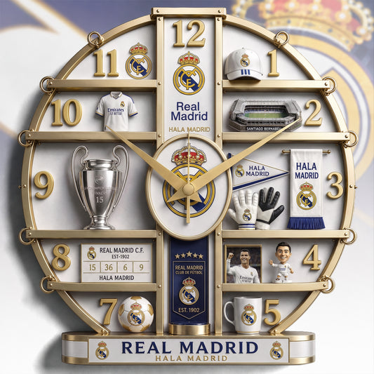 Real FC Home Decorative 3D Visual Effect Acrylic Wall Clock