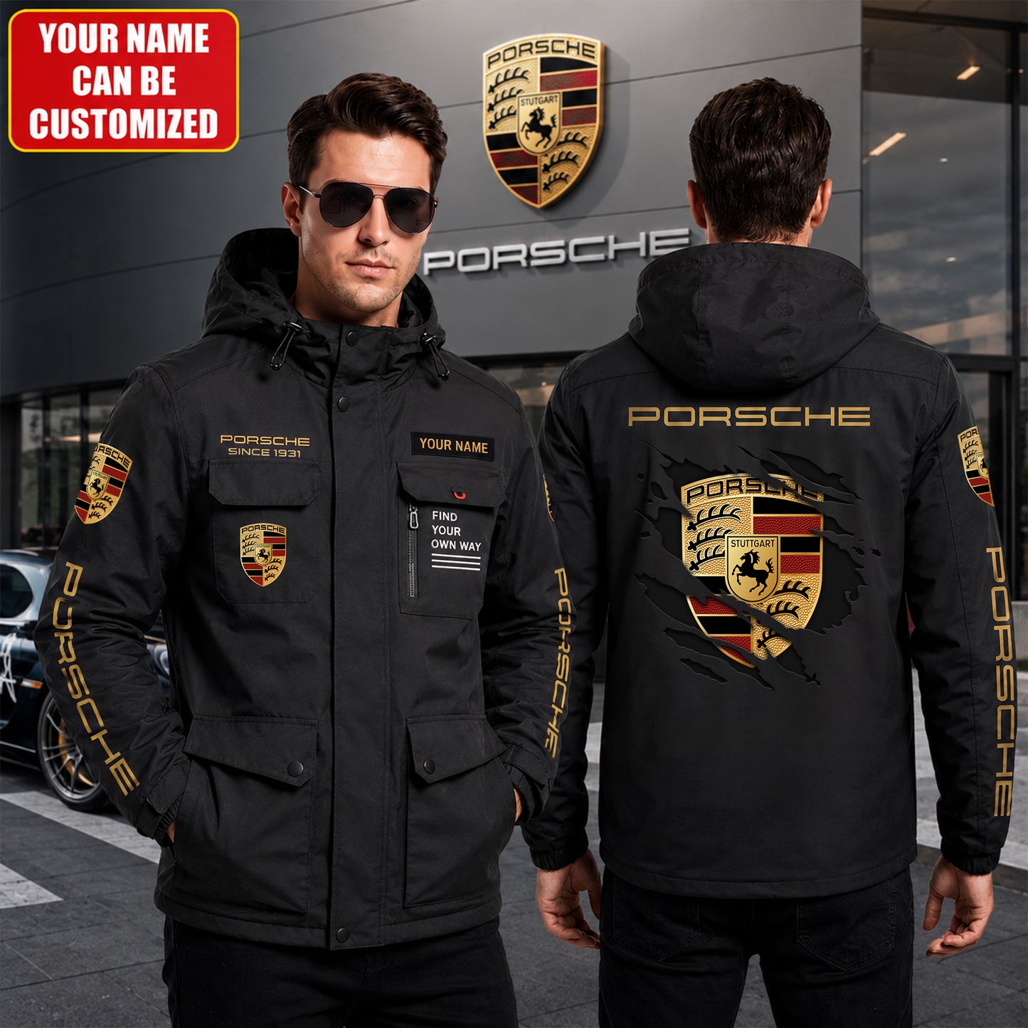Personalized Pors Since 1931 Windbreaker Hooded Jacket
