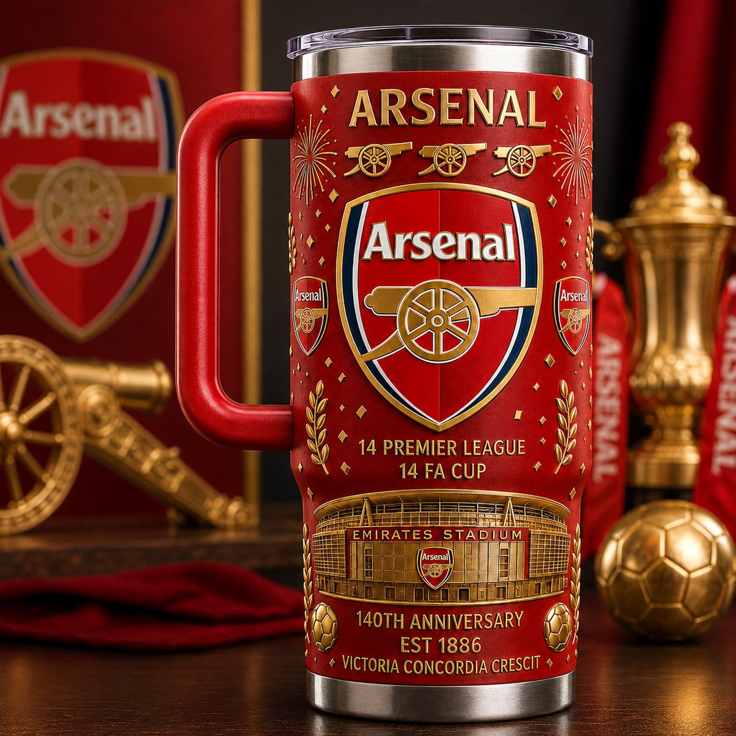 Arsenal Champions Insulated Tumbler 30oz 40oz