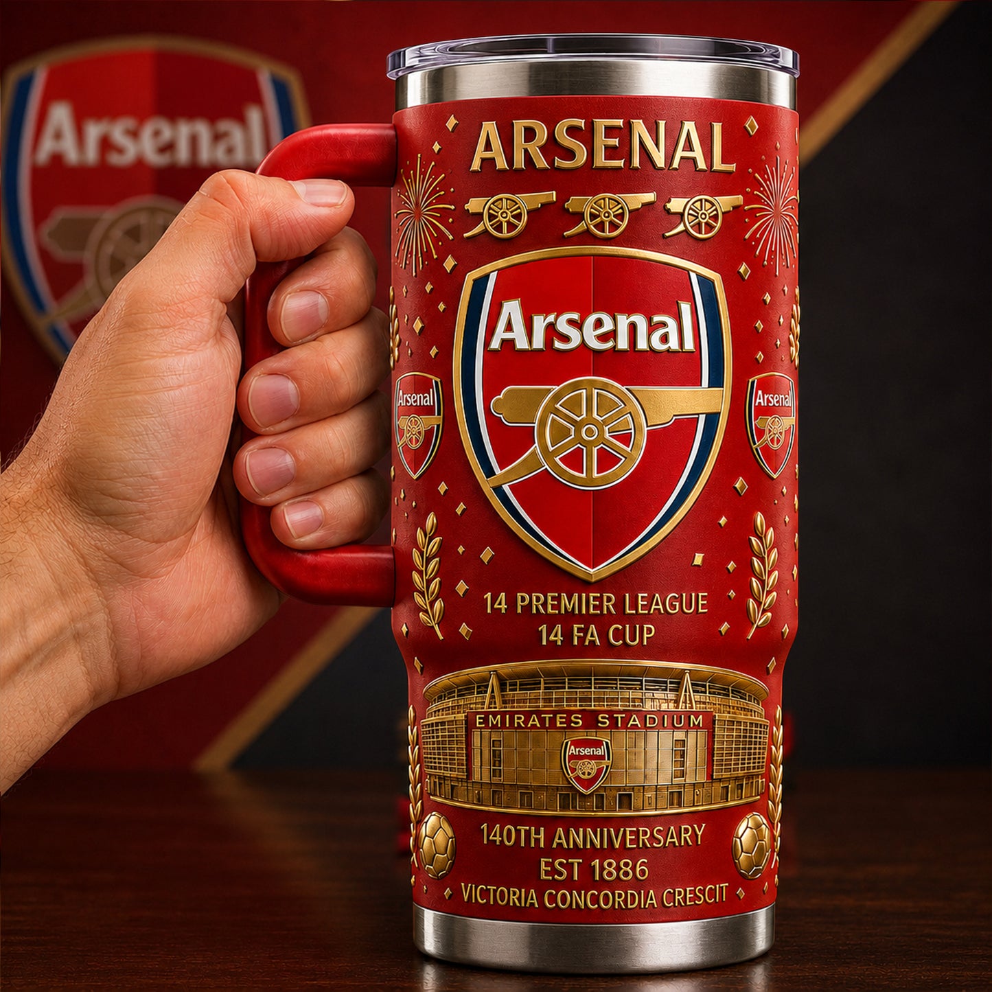 Arsenal Champions Insulated Tumbler 30oz 40oz