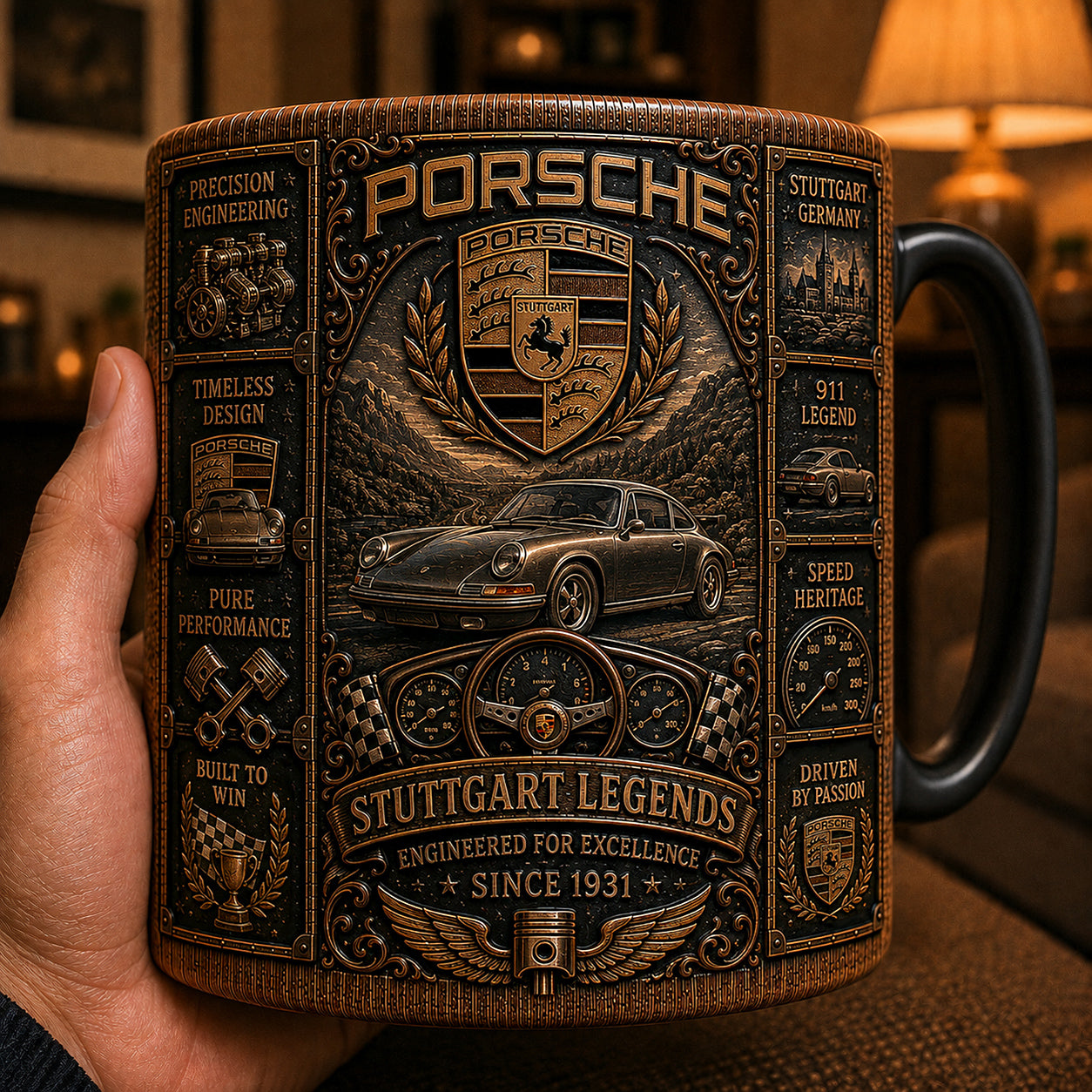 Personalized Pors Vintage Accent Mug , Cream Mug Gifts , Holiday Gifts