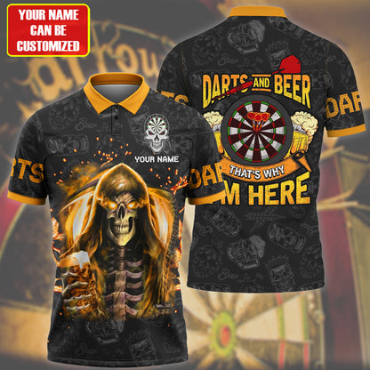 Personalized Name Darts Skull Beer All Over Printed Unisex Shirt Q120911