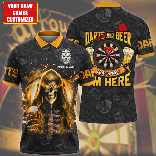 Personalized Name Darts Skull Beer All Over Printed Unisex Shirt Q120911