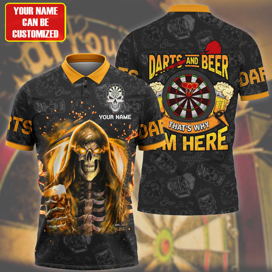 Personalized Name Darts Skull Beer All Over Printed Unisex Shirt Q120911