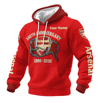 Personalized Arsenal 140th Anniversary Fabric Hooded Sweatshirt