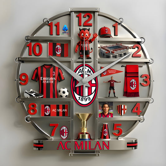 AC Milan Home Decorative 3D Visual Effect Acrylic Wall Clock