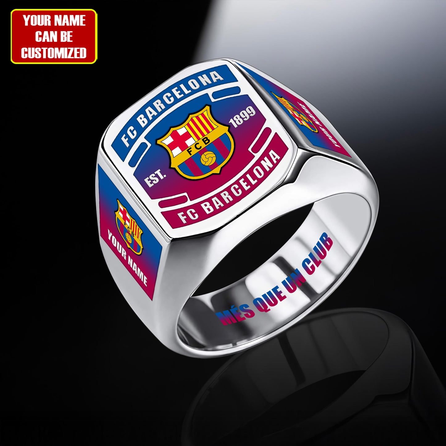 Barca FC Custom Name Classic Design Ring