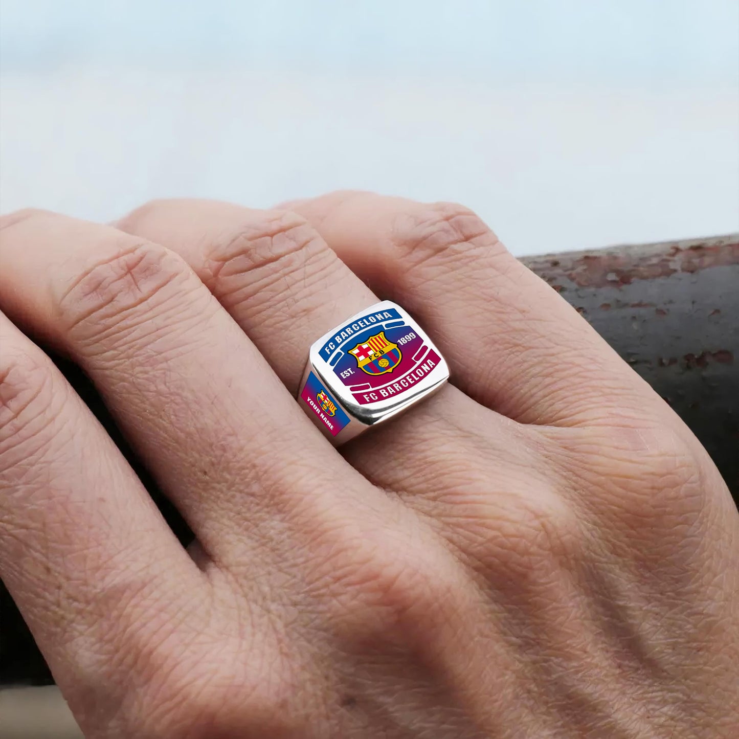 Barca FC Custom Name Classic Design Ring