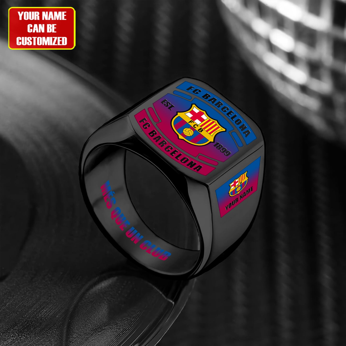 Barca FC Custom Name Classic Design Ring