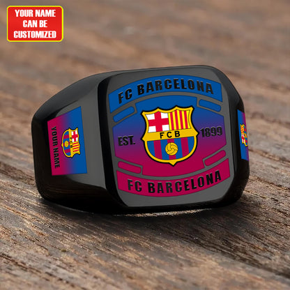 Barca FC Custom Name Classic Design Ring