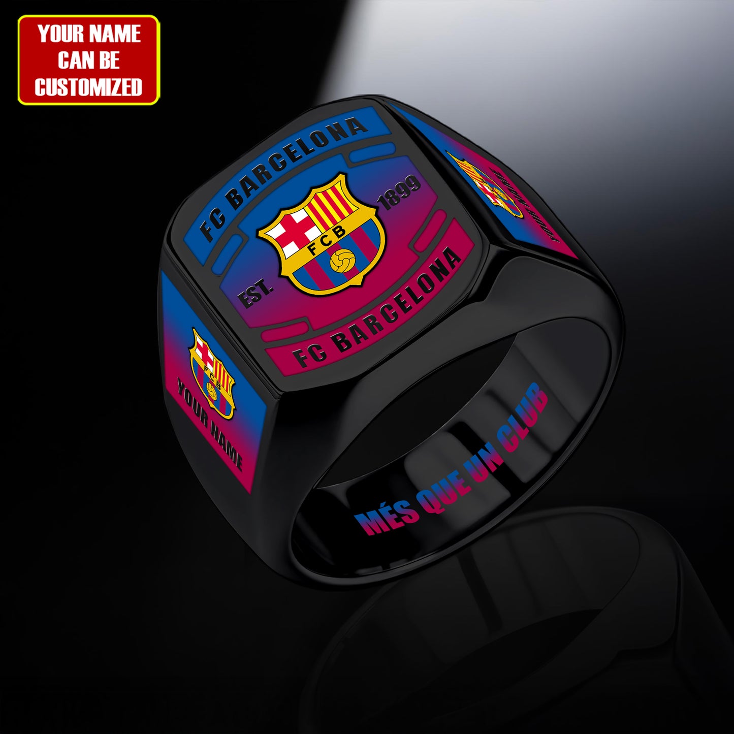 Barca FC Custom Name Classic Design Ring