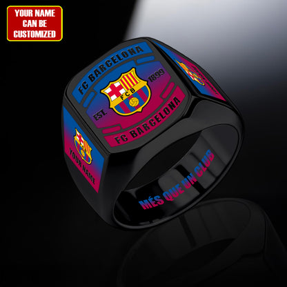 Barca FC Custom Name Classic Design Ring