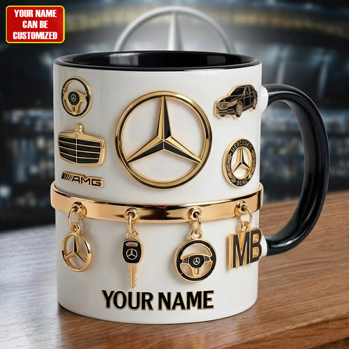 Personalized Merc AMG Accent Mug , Cream Mug Gifts , Holiday Gifts