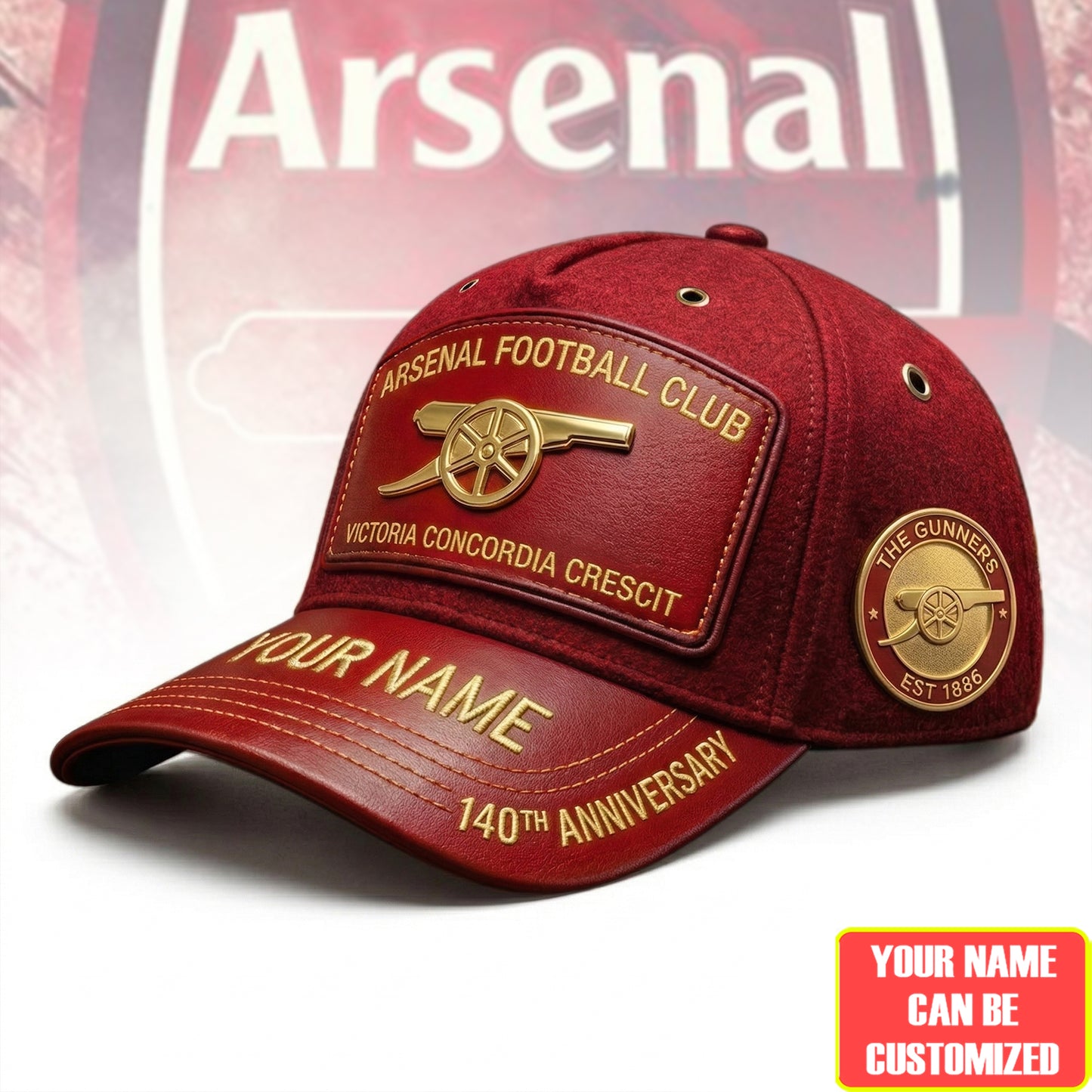 Personalized Arsenal The Gunners Classic Cap Est 1886 (1886-2026)
