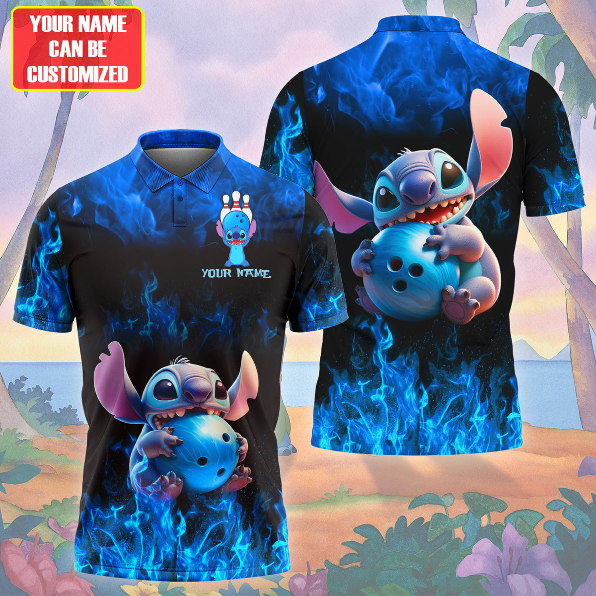 Personalized Name ST Bowling Fire All Over Printed Unisex Shirt Q130502