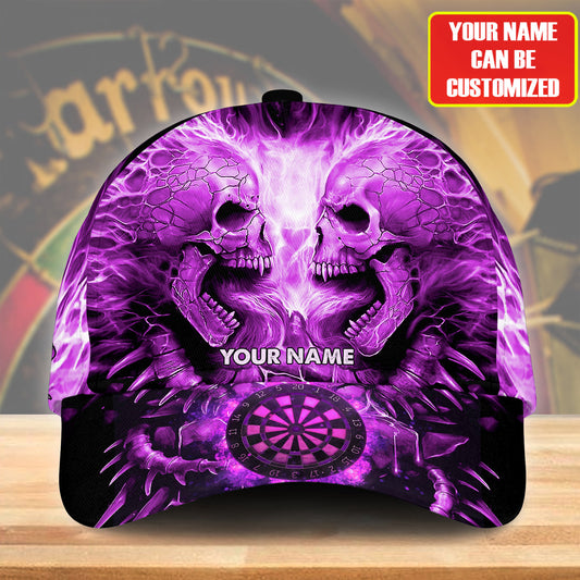 Personalized Name Purple Skull Darts Classic Cap Q130504